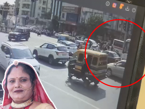 जयपुर- रोडवेज बस ने 4-गाड़ियों को टक्कर मारी,महिला की मौत:कार का पहिया ऊपर से निकला; बस में ब्रेक के नीचे ईंट रखी थी