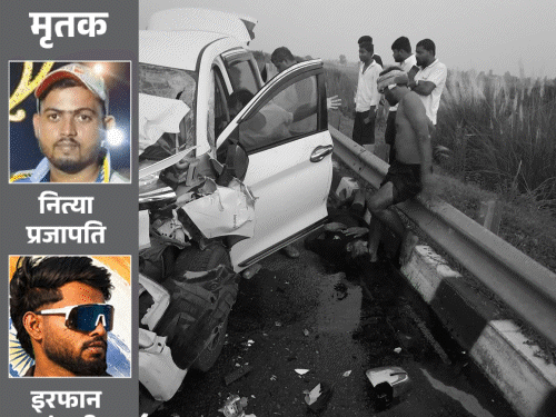 पूर्वांचल एक्सप्रेस-वे पर 4 क्रिकेटरों की मौत:100 की स्पीड में ट्रक में घुसी अर्टिगा, लखनऊ से देवरिया जा रहे थे
