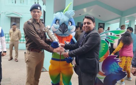 राष्ट्रीय खेलों के प्रचार एवम् जनजागरूक करने निकली ’’तेजस्विनी’’ मशाल