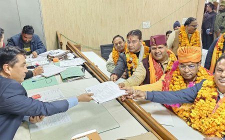 रुद्रपुर ,भाजपा मेयर प्रत्याशी विकास शर्मा ने नामांकन किया