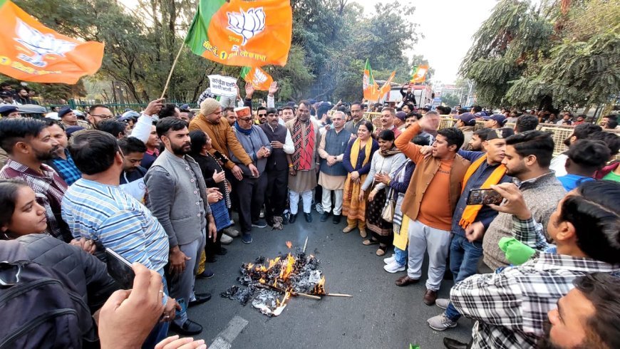 भाजपा ने विपक्ष के नेता राहुल गांधी का पुतला दहन किया