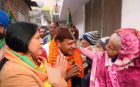 भाजपा मेयर प्रत्याशी श्री विकास शर्मा ने घर घर जाकर प्रचार प्रसार एवं जनसंपर्क अभियान शुरु किया