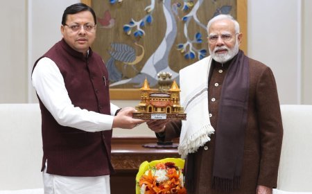 मुख्यमंत्री धामी ने आज दिल्ली में प्रधानमंत्री से शिष्टाचार भेंट की