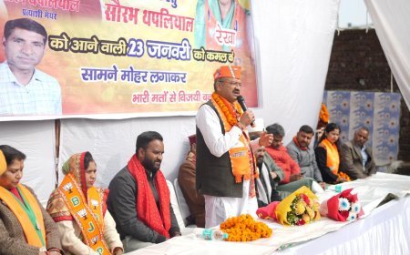 भाजपा महापौर प्रत्याशी सौरभ थपलियाल ने चुनावी रणभूमि के अंतर्गत पकड़ी रफ्तार