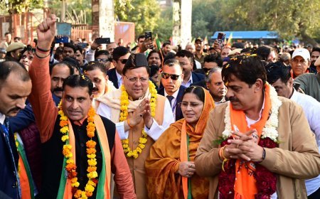 सीएम धामी ने पालम दिल्ली में किया भव्य रोडशो*