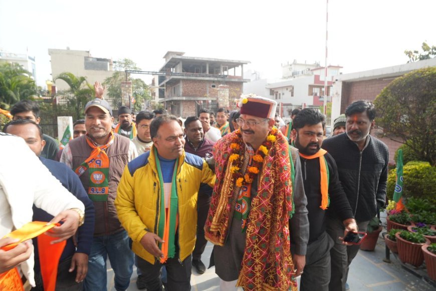 विधायक उमेश शर्मा काऊ के नेतृत्व में भाजपा महापौर प्रत्याशी सौरभ थपलियाल ने जनसंपर्क की