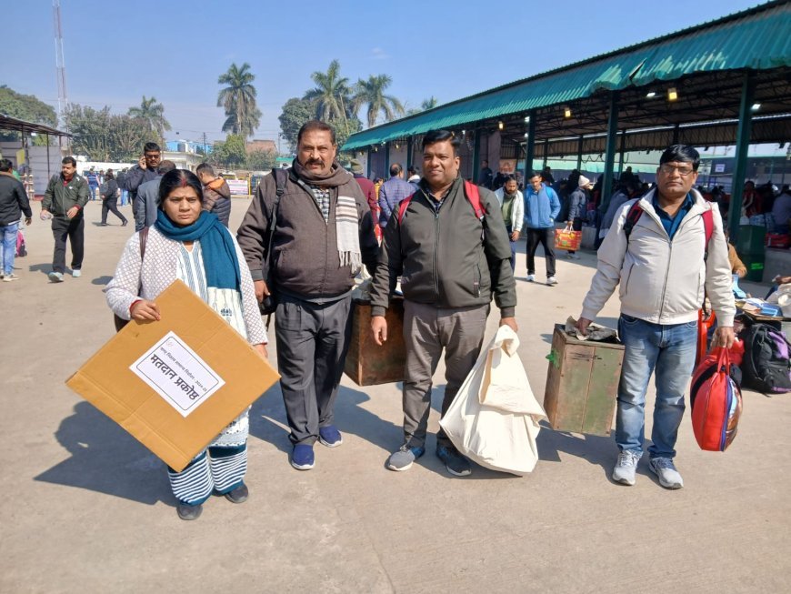 शान्तिपूर्ण व निर्वाध मतदान कराने हेतु 619 पोलिंग पार्टियां सुरक्षा बल के साथ मतदेय स्थलों को हुई रवाना