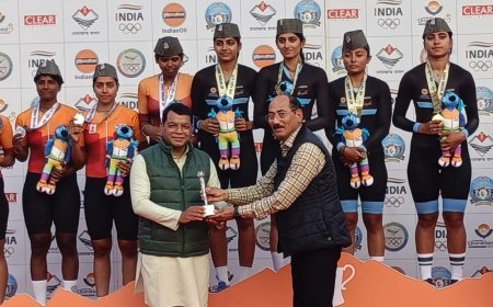 विधायक शिव अरोरा ने 38वे राष्ट्रीय खेल में विजेता टीम को मेडल पहनकर किया सम्मानित*