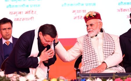 उत्तराखण्ड, शीतकालीन यात्रा को प्रोत्साहित करने हेतु आज प्रधानमंत्री श्री Narendra Modi जी का मुखवा-हर्षिल पहुंचे