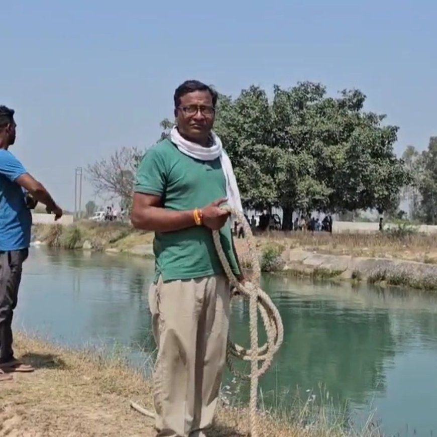 करनाल नहर से 5 दिन बाद मिला युवक का शव:किनारे पर बाइक-मोबाइल छोड़ लगाई थी छलांग, 2 साल पहले हुई शादी
