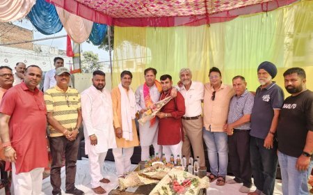 श्री शिव शक्ति मंदिर में मूर्तियों की विधि विधान से हुई प्राण प्रतिष्ठा कार्यक्रम में पहुंचने पर मेयर के किया सम्मानित