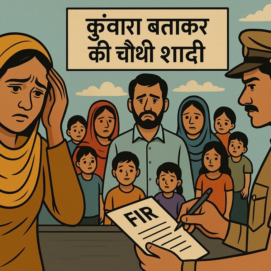 कुंवारा बताकर की शादी, निकला तीन बीवियों का पति:पहली तीन पत्नियों से हैं 10 बच्चे, चौथी पत्नी ने दर्ज कराई FIR