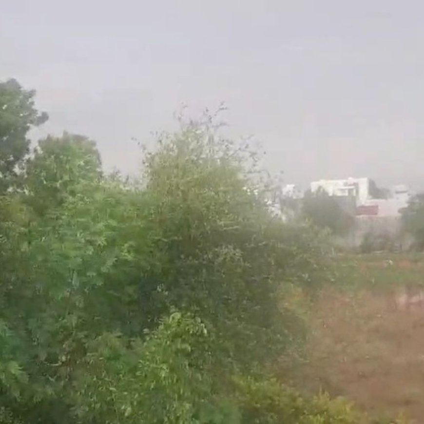 करौली में धूल भरी हवाओं के साथ हुई बारिश:तापमान में आई गिरावट, लोगों को गर्मी से मिली राहत