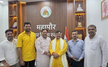 गौ सेवा आयोग के अध्यक्ष डा. अणथ्वाल का नगर निगम में किया स्वागत