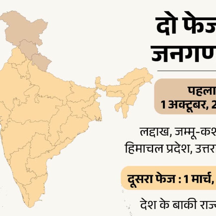 जनगणना का गजट नोटिफिकेशन जारी:पहला फेज अक्टूबर-2026 से चार राज्यों में; बाकी राज्यों में 1 मार्च 2027 से