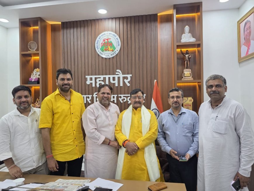 गौ सेवा आयोग के अध्यक्ष डा. अणथ्वाल का नगर निगम में किया स्वागत