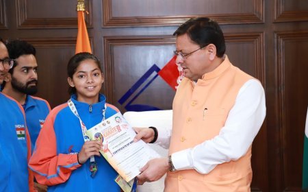 नवीं साउथ एशियन कराटे चैम्पियनशिप विजेता खिलाड़ियों को मुख्यमंत्री धामी ने सम्मानित किया