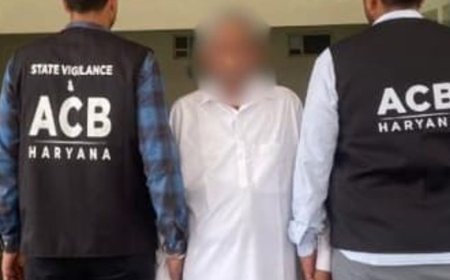 हिसार में पटवारी को रिश्वत लेते रंगे हाथों किया गिरफ्तार:इंतकाल दर्ज करने के लिए मांगे 10 हजार रुपए, आरोपी पूर्व मंत्री का चाचा