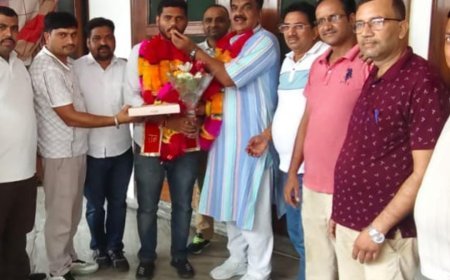 नवनिर्वाचित ग्राम प्रधान आशीष यादव का पूर्व विधायक ने किया स्वागत