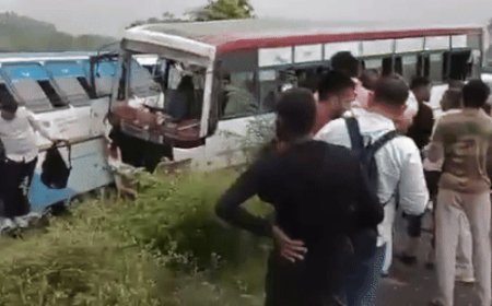 झज्जर में रोडवेज और प्राइवेट बस की टक्कर:लोग घायल, ओवरटेक करने की कोशिश में हादसा