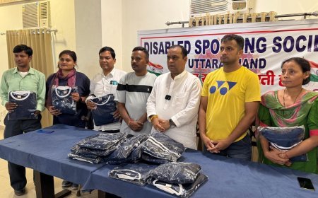 कोयंबटूर में आयोजित चौथी राष्ट्रीय पैरा थ्रो बॉल चैंपियनशिप में प्रतिभाग करने वाले उत्तराखंड के दिव्यांग खिलाड़ियों का रुद्रपुर में हुआ सम्मान