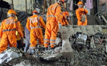 विरार में बिल्डिंग गिरी, अब तक 17 मौतें:आज 5 शव मिले, 9 घायल; हादसे के वक्त चौथी मंजिल पर बर्थडे पार्टी चल रही थी