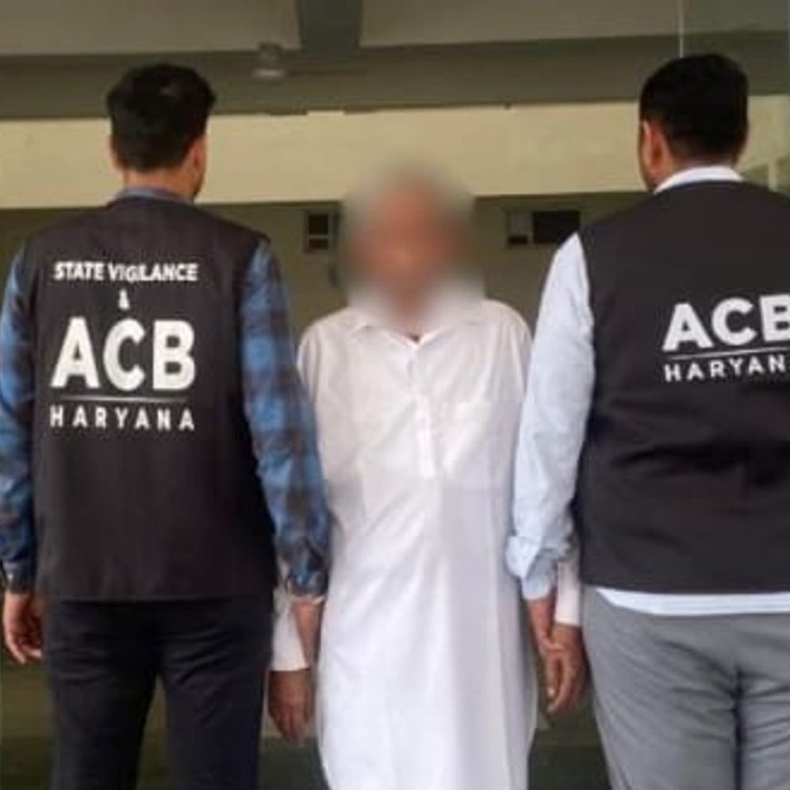 हिसार में पटवारी को रिश्वत लेते रंगे हाथों किया गिरफ्तार:इंतकाल दर्ज करने के लिए मांगे 10 हजार रुपए, आरोपी पूर्व मंत्री का चाचा