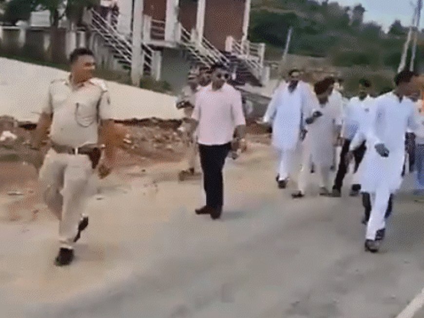 ढोल वाले को लात मारकर विधायक बोले-आगे बढ़ो, VIDEO:बाद में कहा- वो हमारा कार्यकर्ता, मेरे लिए सम्माननीय; उसको साइड में किया था