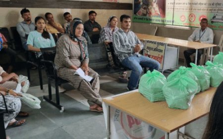 उचाना में टीबी मरीजों का मुफ्त इलाज:16 लोगों को वितरित की पोषण किट, संतुलित आहार के सेवन की सलाह