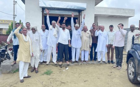 हिसार के बालसमंद में किसानों की फसलें बर्बाद, पोर्टल बंद:तहसील का घेराव करने की चेतावनी, ग्रामीणों की मुआवजा मांग