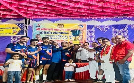 सवाणिया को 3-1 से नेडच टीम बनी विजेता:श्री श्रीमाली ब्राह्मण समाज की दो दिवसीय वॉलीबॉल प्रतियोगिता