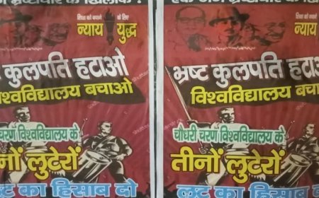 दीक्षांत समारोह से पहले सीसीएसयू के खिलाफ शहरभर में पोस्टर:पोस्टर में लिखा कुलपति हटाओं, विश्वविद्यालय बचाओं