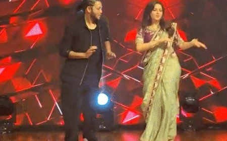 मैंने प्यार किया के गाने पर जयपुर में नाची भाग्यश्री:एक्ट्रेस ने सोशल मीडिया क्रिएटर्स को किया सम्मानित, डांस फेस्टिवल के फिनाले में महारानी कॉलेज रही विनर