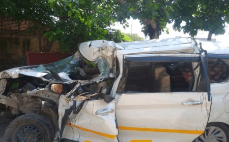 नूंह में एक्सीडेंट में दिल्ली के ड्राइवर की मौत:महिला समेत तीन घायल, दिल्ली-मुंबई एक्सप्रेस-वे पर गाड़ी ने मारी टक्कर, गुरुग्राम जा रहा था