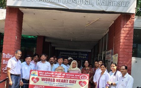 कलानौर के अस्पताल में मनाया विश्व हृदय दिवस:लोगों को किया जागरूक, डॉक्टर बोले-युवाओं में तेजी से बढ़ रहे रोग