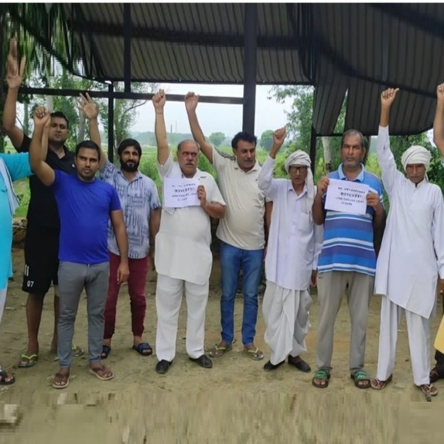 बहादुरगढ़ में लैंड पूलिंग पॉलिसी के खिलाफ प्रदर्शन:7 सितंबर को होगी किसानों की पंचायत; बोले- 1 लाख हेक्टेयर भूमि पर संकट