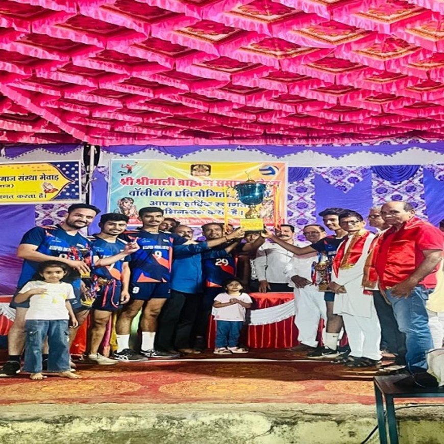 सवाणिया को 3-1 से नेडच टीम बनी विजेता:श्री श्रीमाली ब्राह्मण समाज की दो दिवसीय वॉलीबॉल प्रतियोगिता