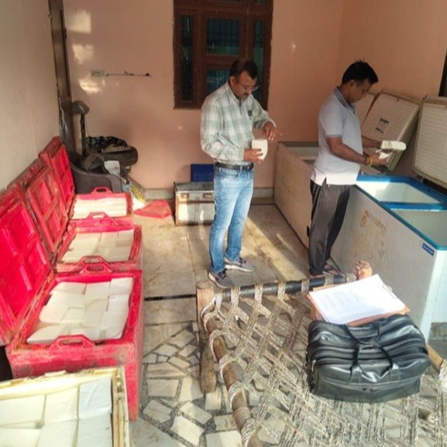 जयपुर में 600 किलो मिलावटी पनीर बरामद:आगरा रोड वृदांवन बिहार में BS डेयरी पर सीएमएचओ की फूड सेफ्टी डिपार्टमेंट का छापा