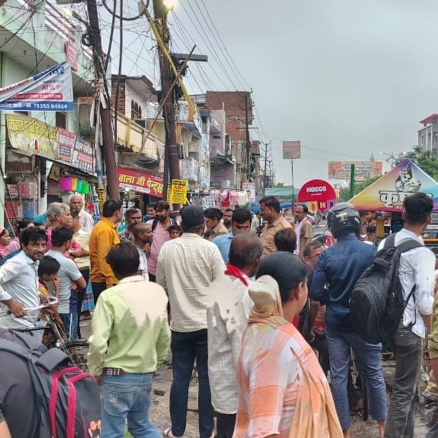 उन्नाव में बच्चा चोर की अफवाह से हंगामा:शराब के नशे में धुत मजदूर को भीड़ ने घेरा, पुलिस ने मामला कराया शांत