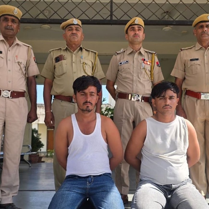 रंजिश में दुकान में आग लगाने का मामला:मतोड़ा पुलिस ने तीन दिन में दो आरोपियों को किया गिरफ्तार, मोटरसाइकिल जब्त