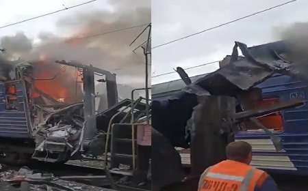 रूस के हमले में उड़े पैसेंजर ट्रेन के परखच्चे, भड़के जेलेंस्की