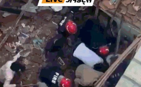 भास्कर अपडेट्स:नई दिल्ली में तीन मंजिला इमारत गिरी, एक महिला की मौत, पांच साल की बच्ची घायल