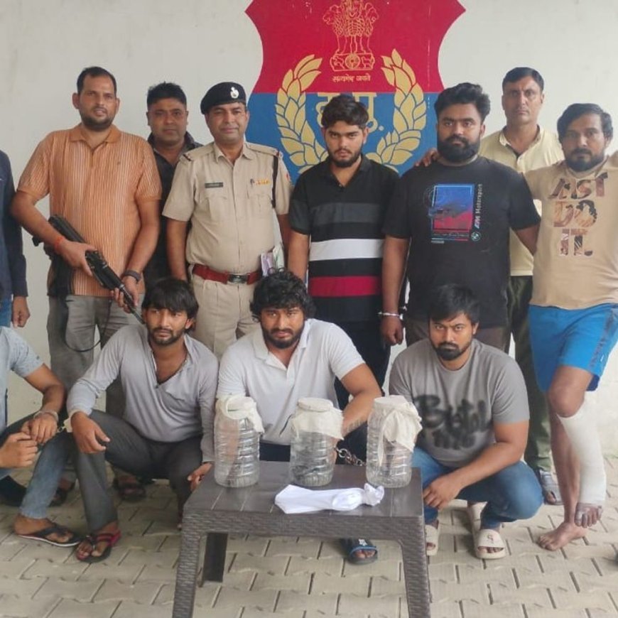 पलवल में सीआईए टीम ने सात आरोपी को पकड़ा:मां-बेटे को गोली मार किया था घायल, पुलिस ने जब्त किए हथियार और बाइक