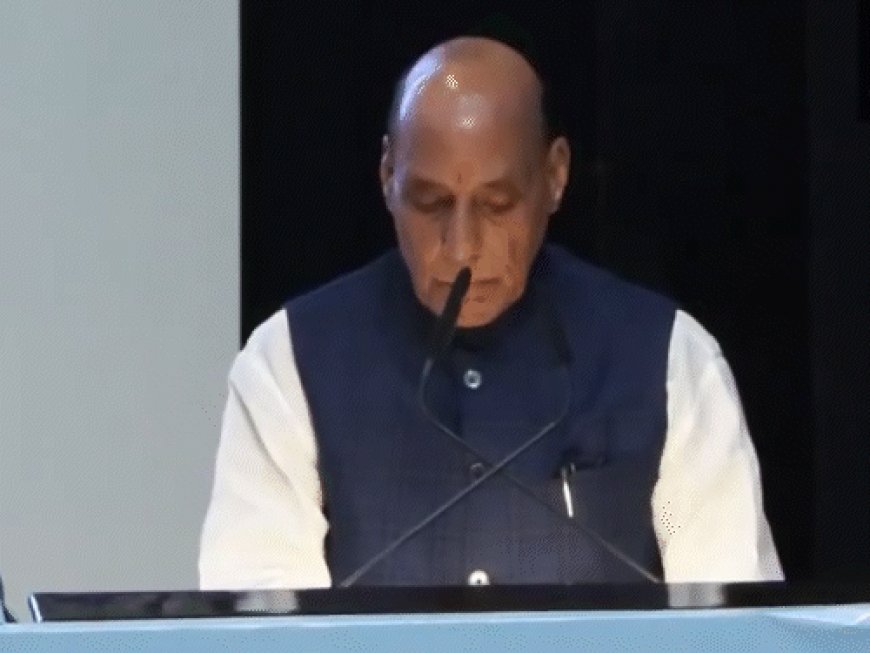 राजनाथ बोले- कुछ देश अंतरराष्ट्रीय नियमों का उल्लंघन कर रहे:कुछ अपना दबदबा बनाना चाहते हैं; शांति भारत के अहिंसा-सत्य की फिलॉसफी में शामिल