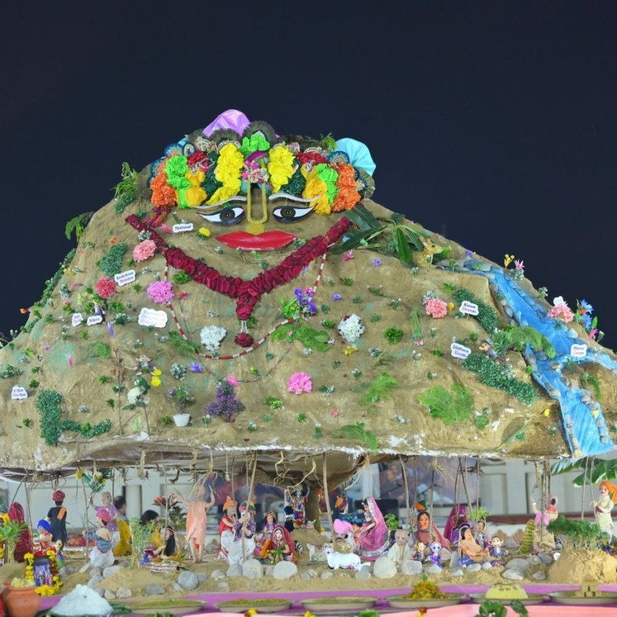 गुप्त वृन्दावन धाम में गोवर्धन पूजन की तैयारी:22 अक्टूबर को 21 फीट ऊंचे पर्वत का होगा भव्य आयोजन
