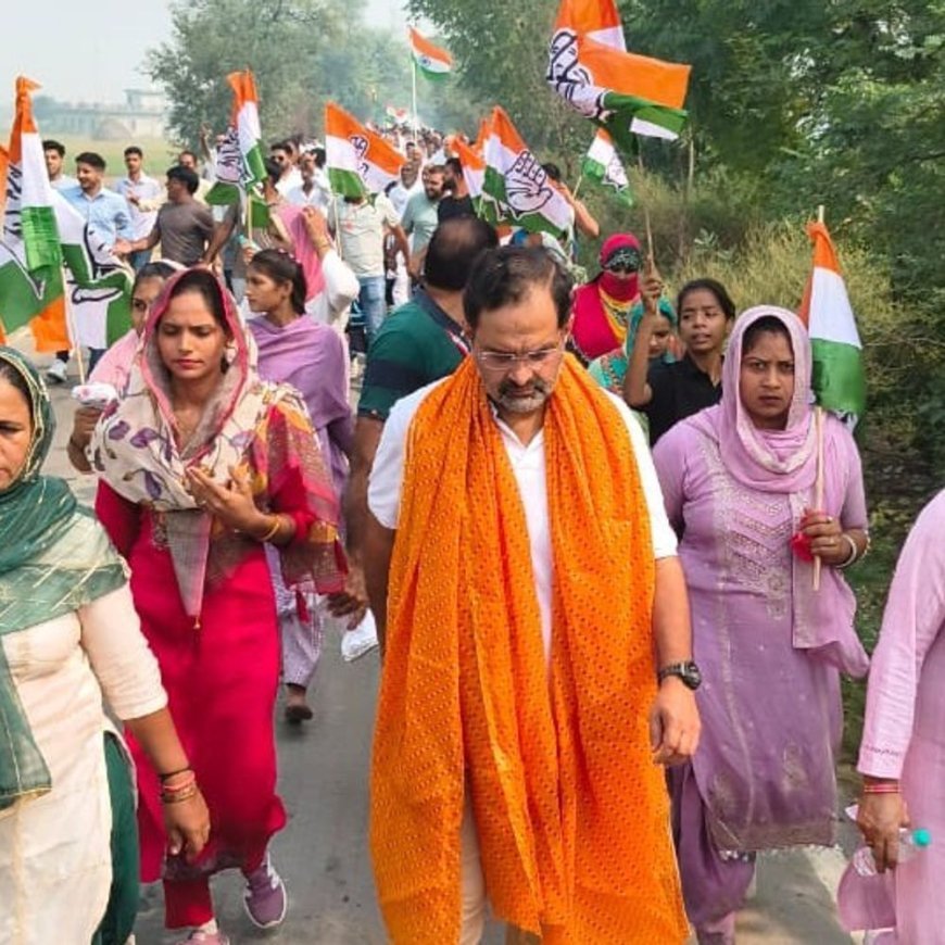 उचाना पहुंची बृजेंद्र सिंह की 'सद्भाव यात्रा':सैनी सरकार पर साधा निशाना, बोले- 1 नहीं, 11 साल हो चुके, उनका राज सबको पता है