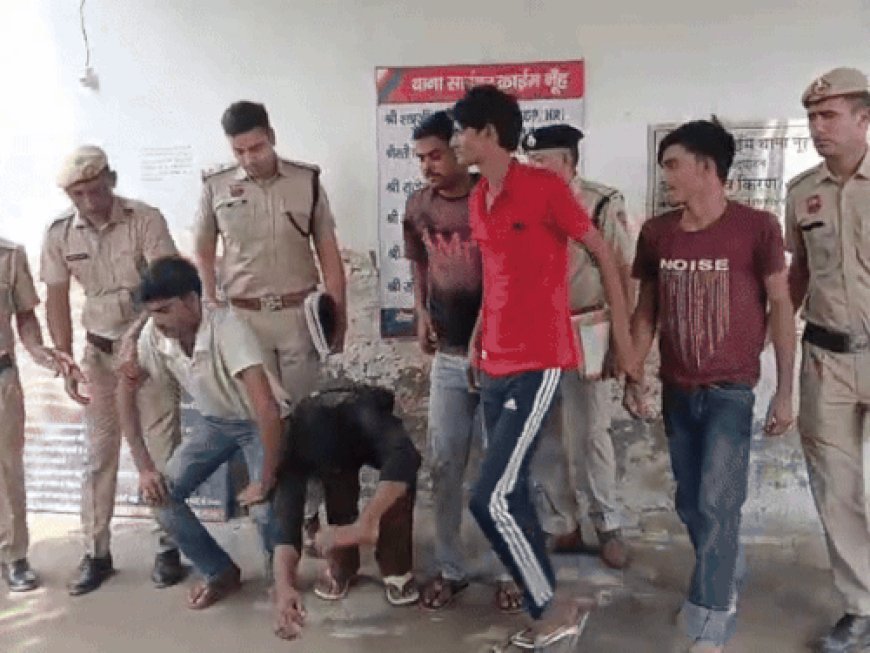 नूंह पुलिस ने अरेस्ट किए 5 साइबर ठग:सोने की नकली ईंट बेचने का झांसा दिया, मुंबई और तेलंगाना के लोगों को ठगा