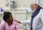 भूटान से लौटते LNJP अस्पताल पहुंचे पीएम मोदी, घायलों से मिले