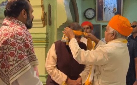 मुकेश अंबानी ने किए श्रीनाथजी प्रभु के दर्शन:तिलकायत पुत्र विशाल बावा से आशीर्वाद लिया; वरिष्ठ सेवा सदन बनाने की घोषणा की