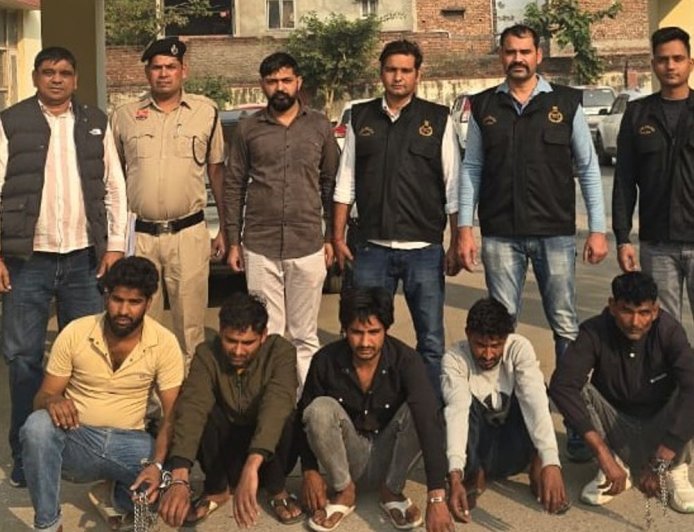 पलवल में चोर गिरोह का भंडाफोड़:5 सदस्यों को किया गिरफ्तार, घरों और कंपनियों में करते थे वारदात, 2 हमलावर भी पकड़े